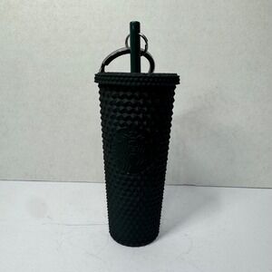 Starbucks Matte Black Studded Tumbler Keychain Mini Cold Cup Siren Logo 4 Inch
